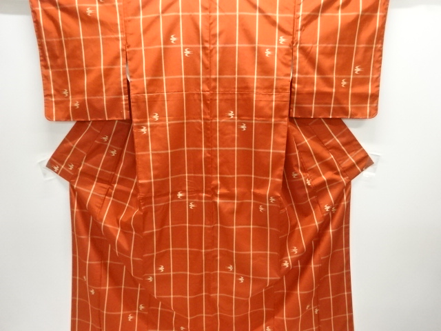 JAPANESE KIMONO / UNUSED YONEZAWA TSUMUGI / WOVEN GRID